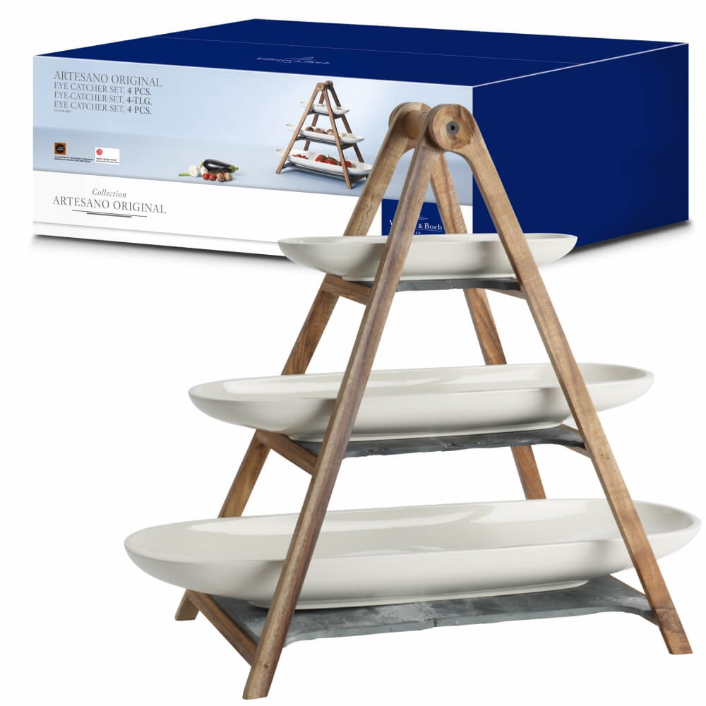 Villeroy & Boch 4-teilig Artesano Original Eyecatcher-Set Etagere Servierplatten