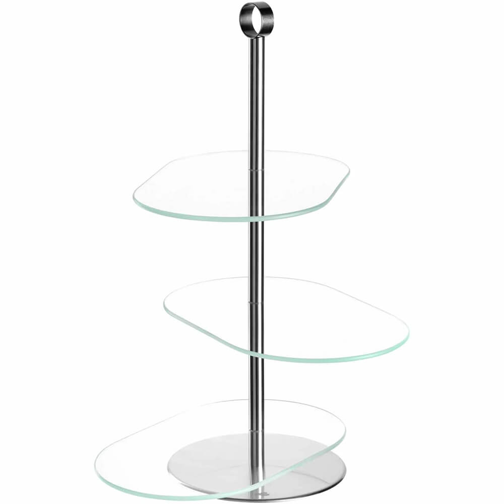 Leonardo Etagere Cena 3-teilig silber asymetrisch. Hauptbild.