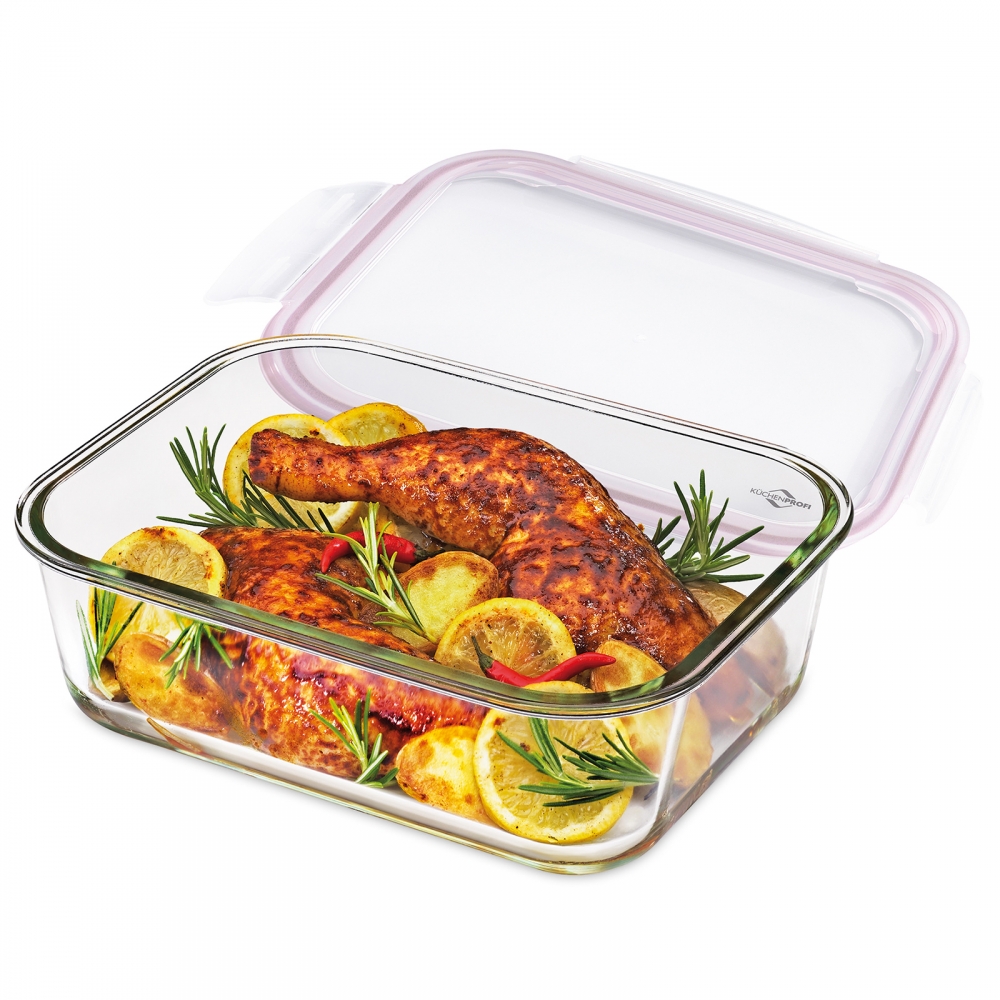 Küchenprofi 2500ml Lunchbox Vorratsdose Glas 28x21cm auslaufsicher 1001753528