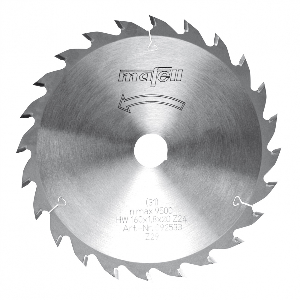 Mafell Sägeblatt-HM 160x1,2/1,8x20 Z24 WZ für Holz