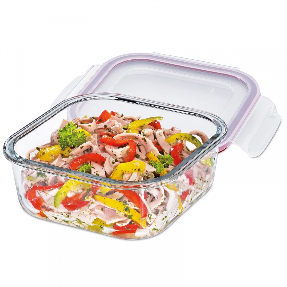 Küchenprofi 18cm 1200ml Lunchbox Vorratsdose Glas quadratisch auslaufsicher 1001803518