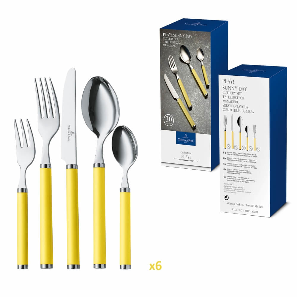 Villeroy & Boch Play! Besteckset 30-tlg Edelstahl Gelb