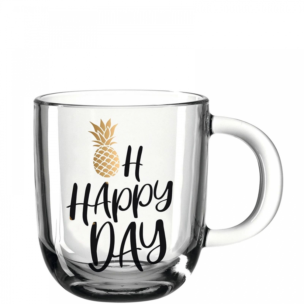 Leonardo 400ml Tasse EMOZIONE OH HAPPY DAY Kaffee Glas spülmaschinengeeignet 046412