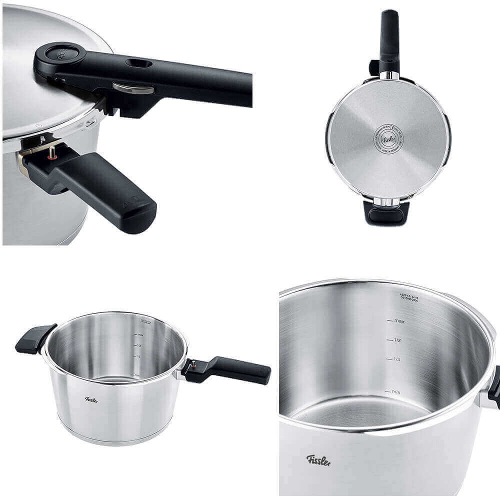 Fissler Schnellkochtopf Vitaquick Premium 8L + 4L SBP. Detailbild.