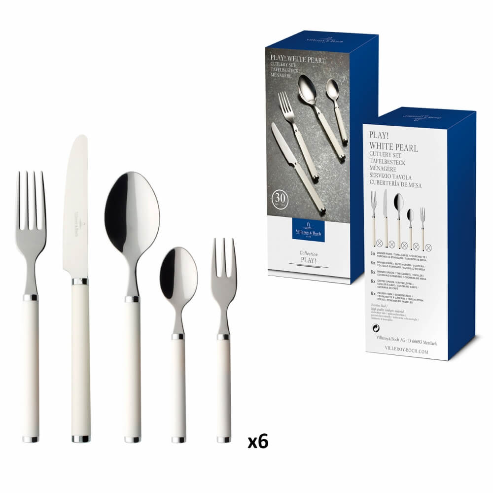 Villeroy & Boch Play! Besteckset 30-tlg Edelstahl White Pearl