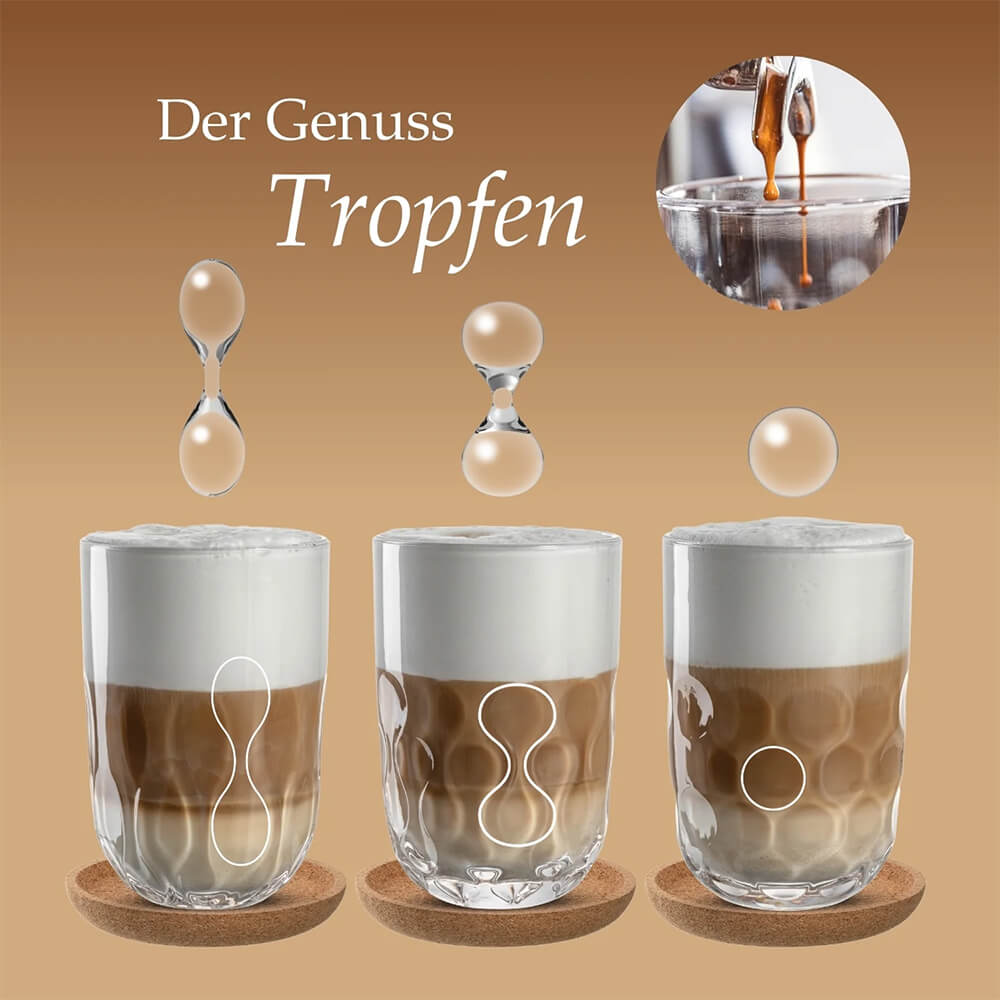 Leonardo Espressoset GOCCE 6-teilig mit Untersetzer. Weiteres Detailbild.