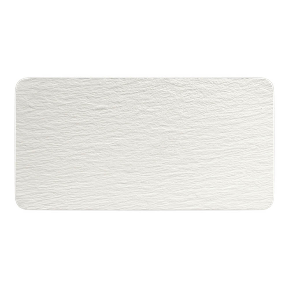 Villeroy & Boch 35x18cm Servierplatte rechteckig Manufacture Rock blanc Porzellan Schiefer Optik