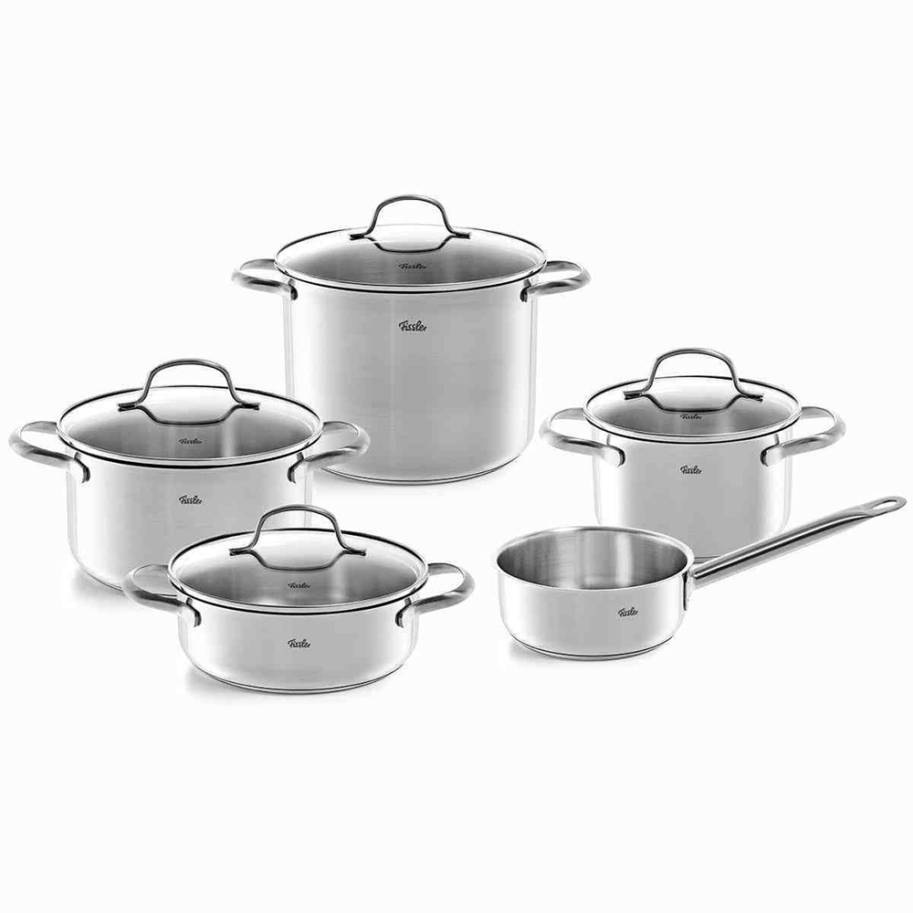 Fissler 5-teiliges Topfset San Francisco Edelstahl mti Stielkasserolle