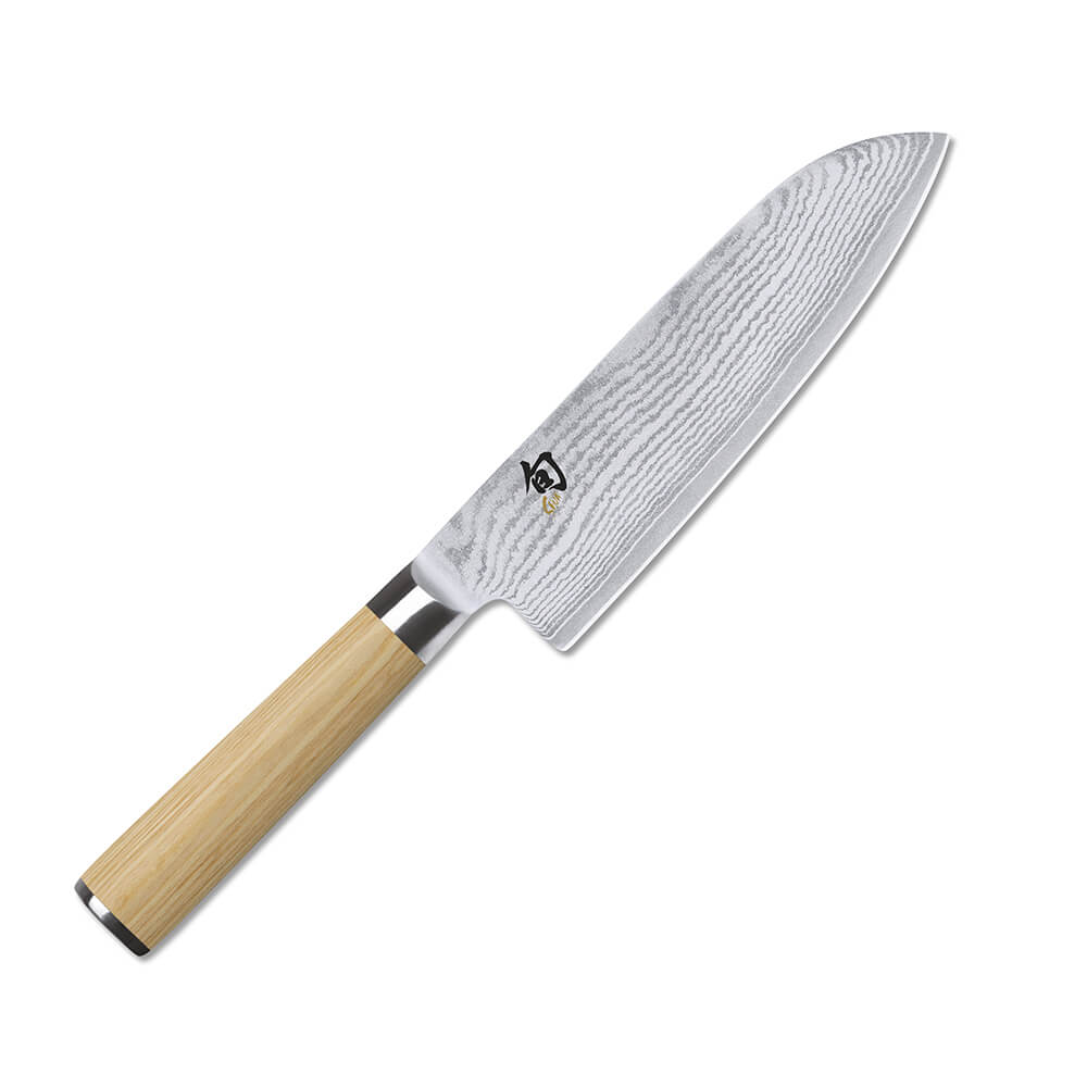 KAI Santoku Messer Shun Classic White 18cm. Detailbild.