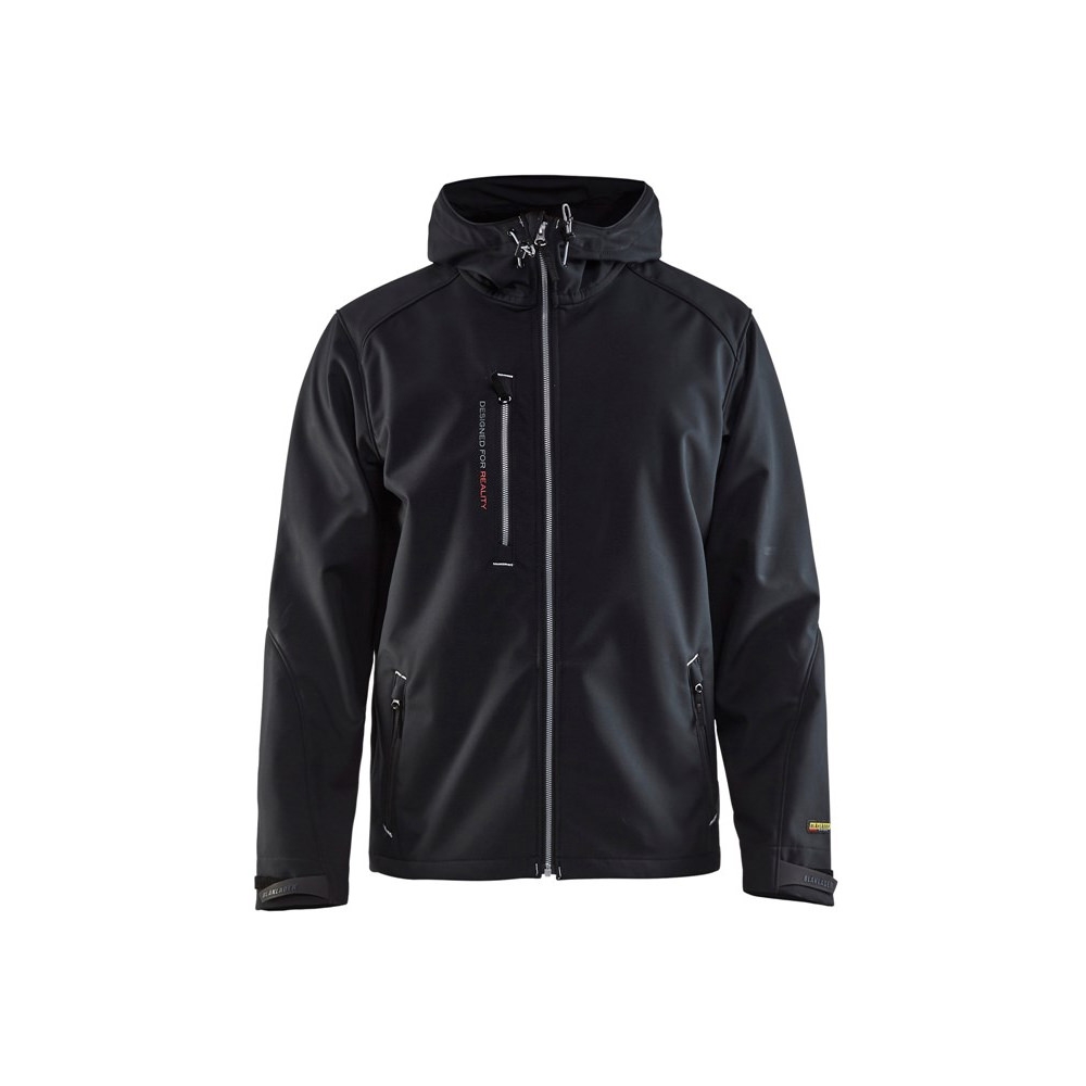 Blakläder 494925179992 Softshell Jacke mit Kapuze schwarz silber 