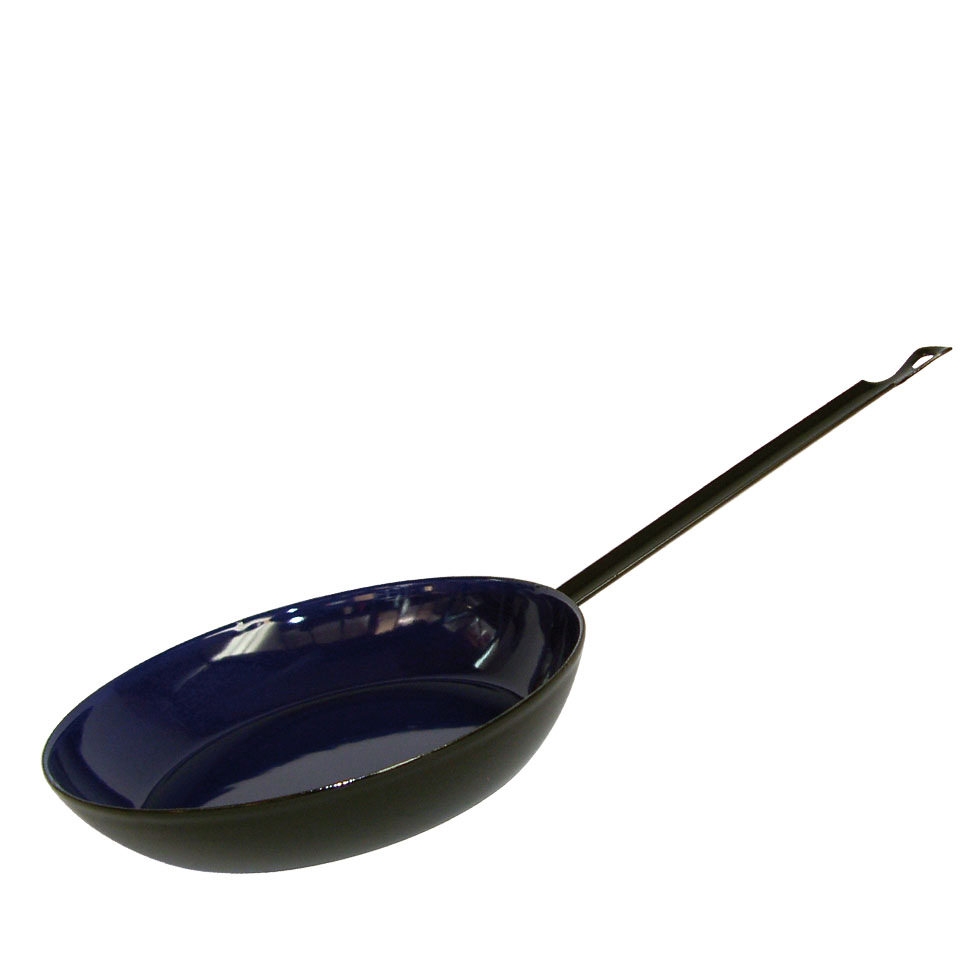 Riess 26cm H9cm Bauernpfanne Emaille Induktion schwarz blau 0565-025