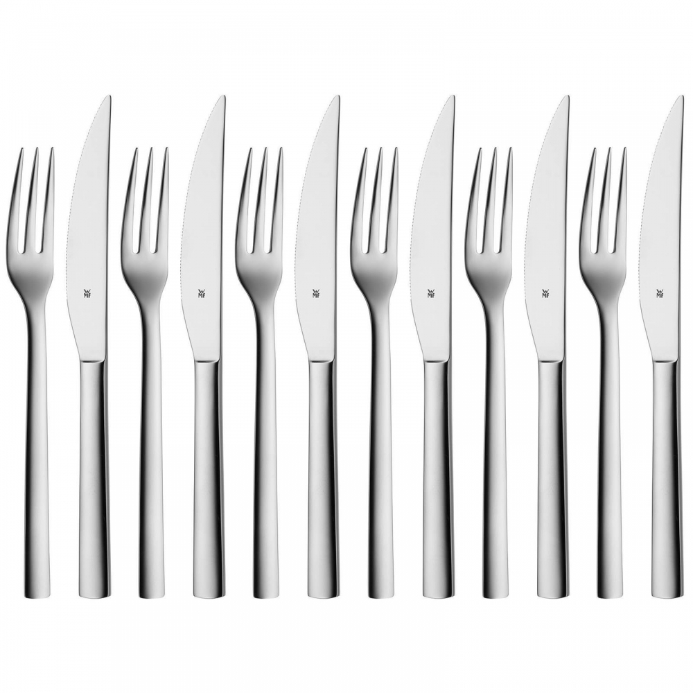 WMF 12-teiliges Steakbesteck Set Nuova für 6 Personen Edelstahl 1291436046