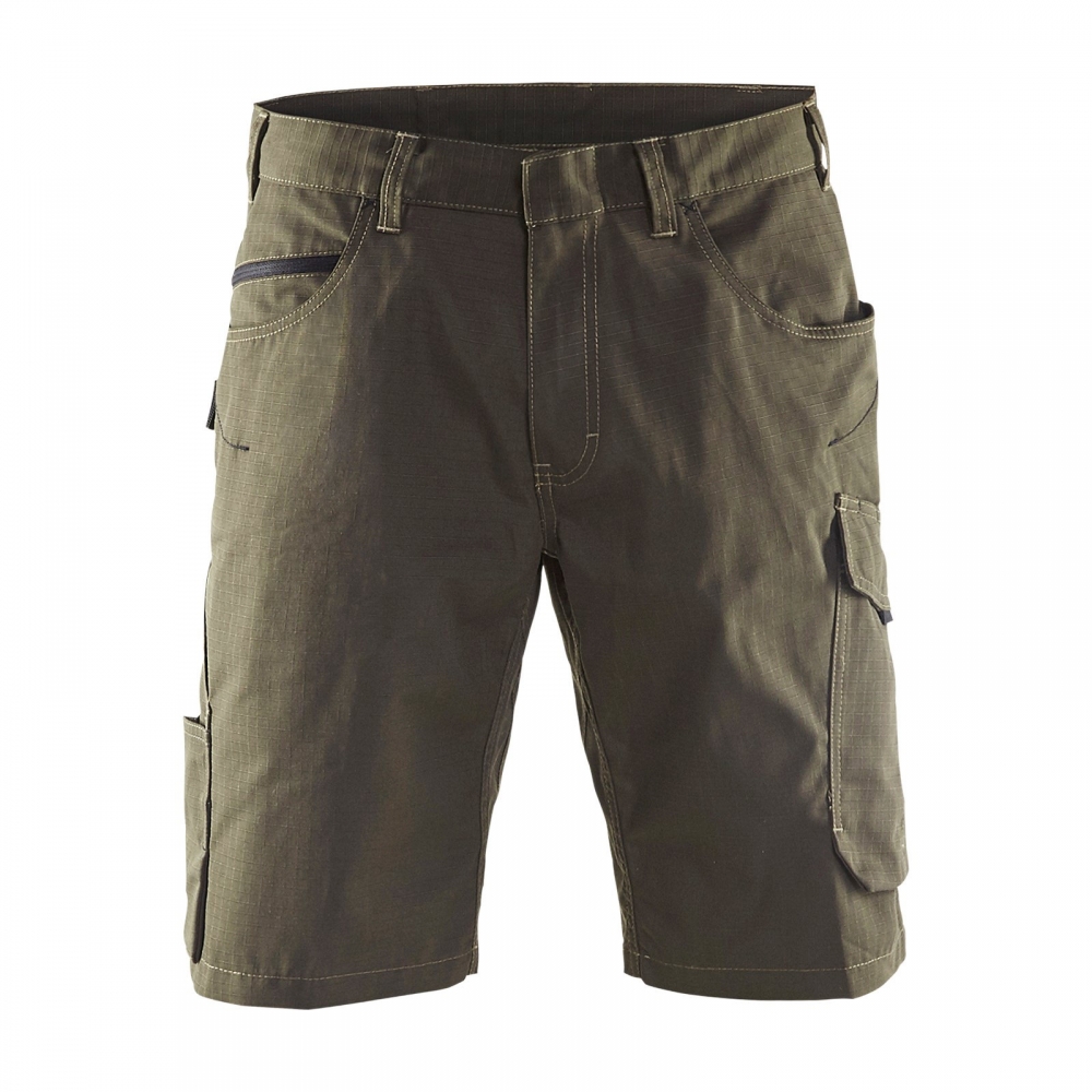 Blakläder 1499 1330 Service Shorts Ripstop Gewebe Handwerkershort Grün Schwarz