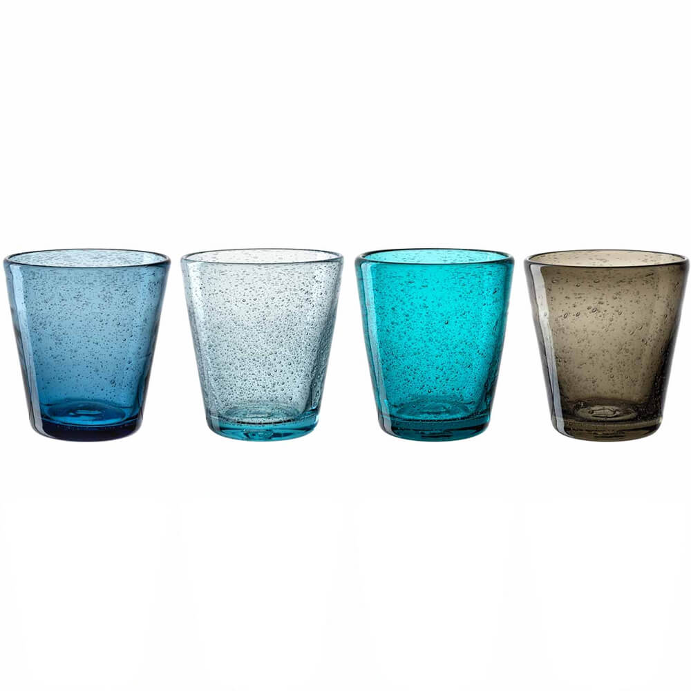 Leonardo Trinkglas BURANO 330ml kalte Farben 4er-Set. Hauptbild.