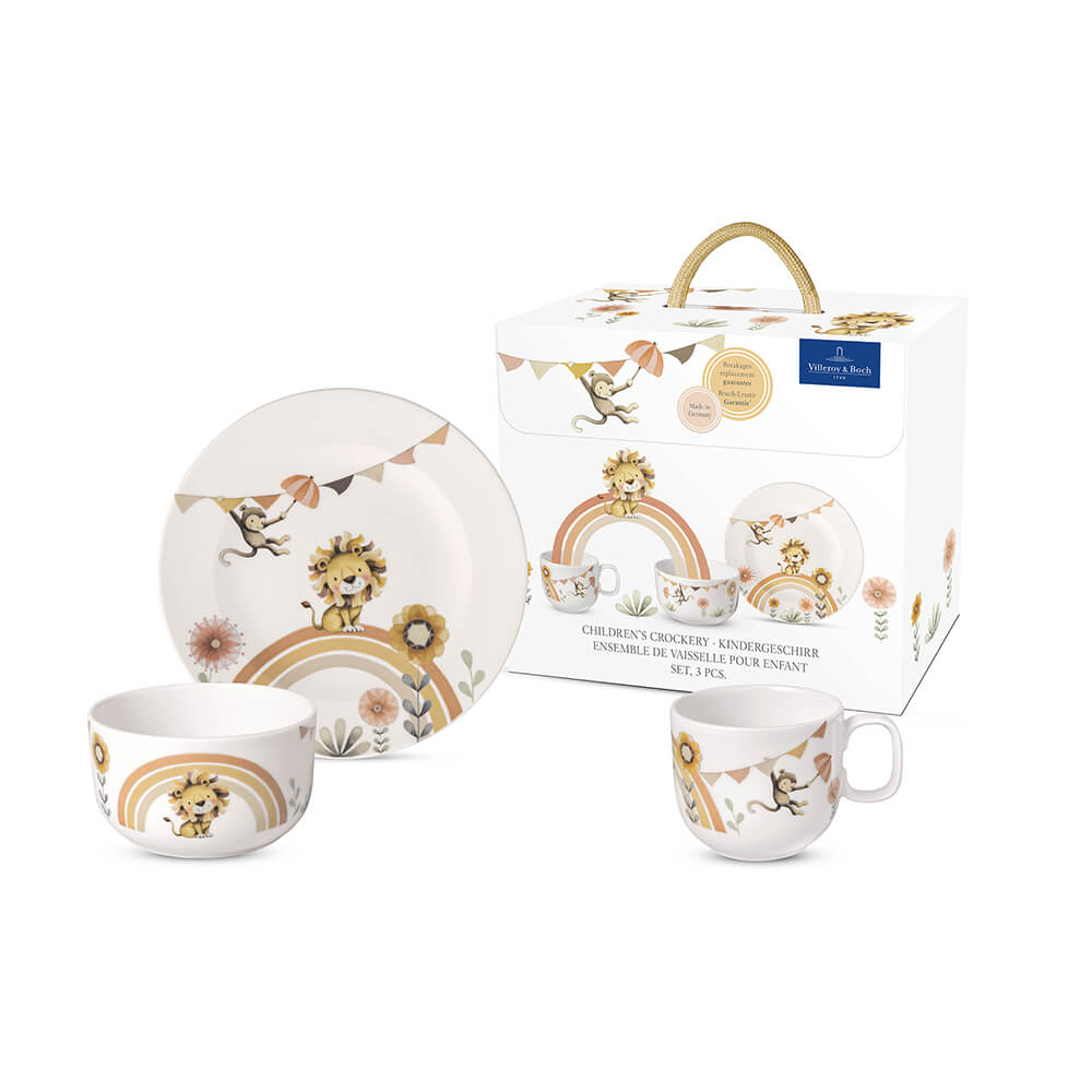 Villeroy & Boch Kindergeschirr Boho Kids Roar like a Lion 3-teilig. Hauptbild.