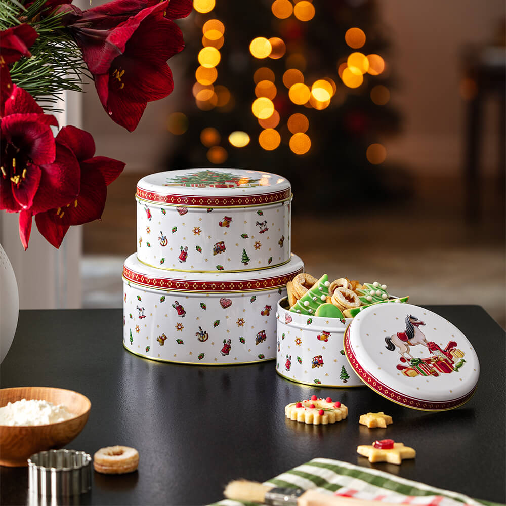 Villeroy & Boch Keksdosen 3er Set Winter Collage. Stimmungsbild.