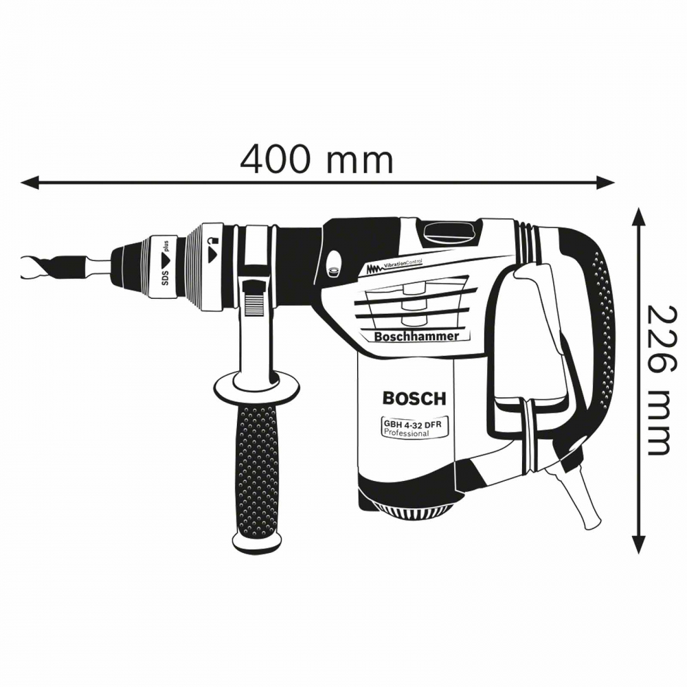 Bosch Professional Bohrhammer mit SDS plus GBH 4-32 DFR Zeichnung