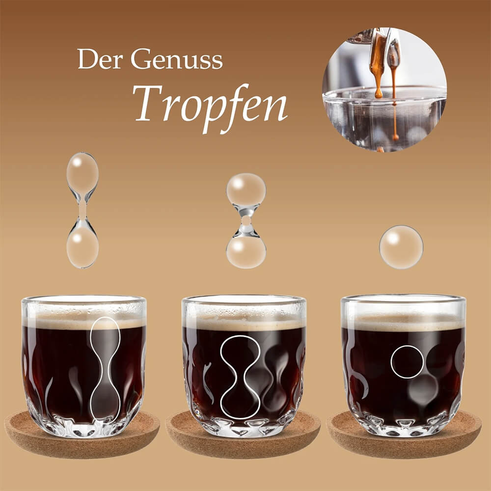 Leonardo Kaffeeset GOCCE 6-teilig mit Untersetzer. Optik.
