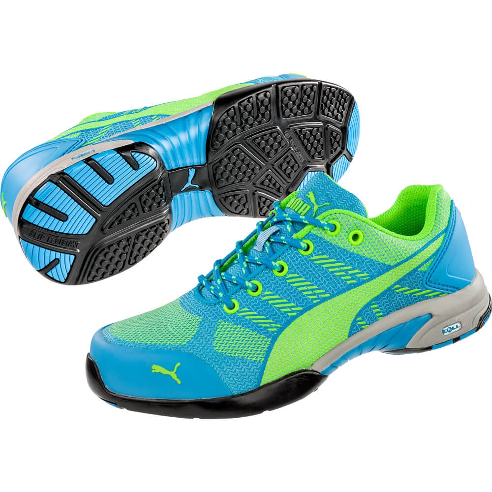 Puma 642900 Sicherheitsschuh Damen Celerity Knit Blue Wns Low S1P HRO SRC blau grün 38-41 Arbeitsschuh