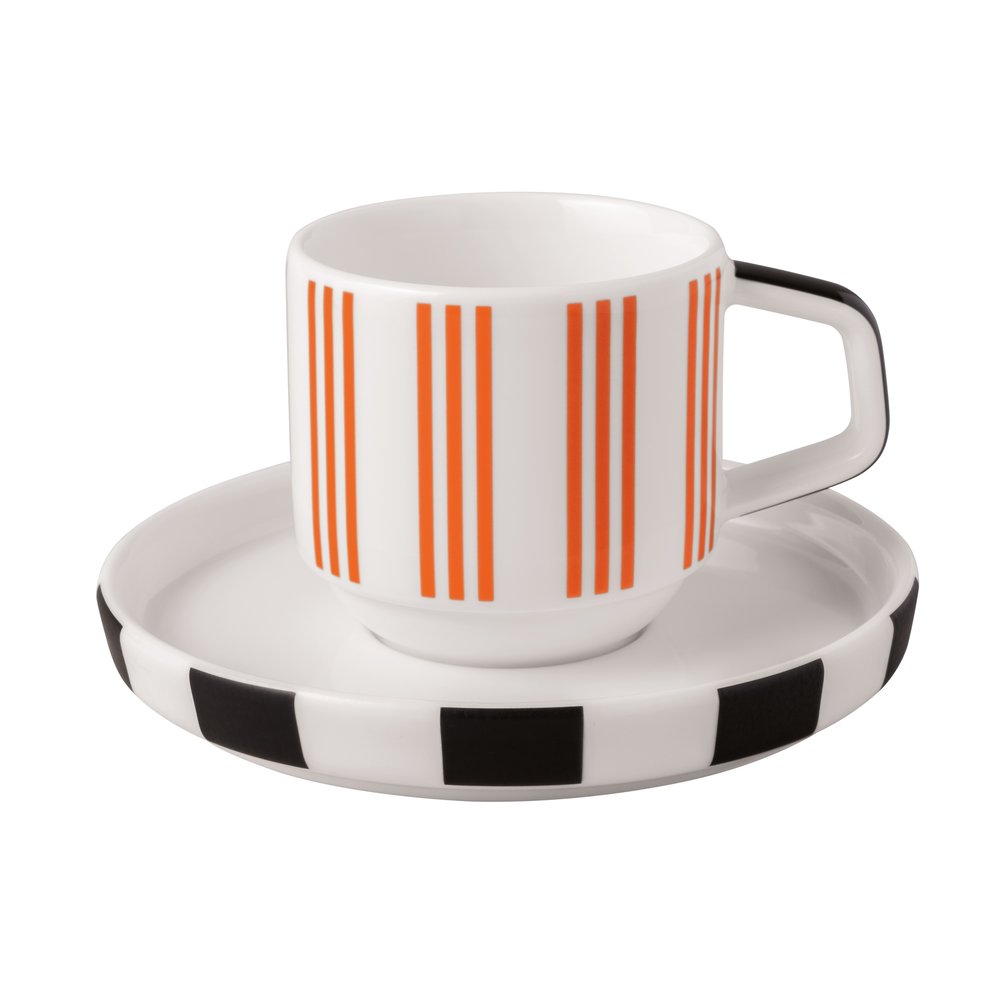 Villeroy und Boch Signature Memphis Espressotasse und Untertasse Detail Detailansicht der Villeroy & Boch Signature Memphis Espressotasse mit passender Untertasse.