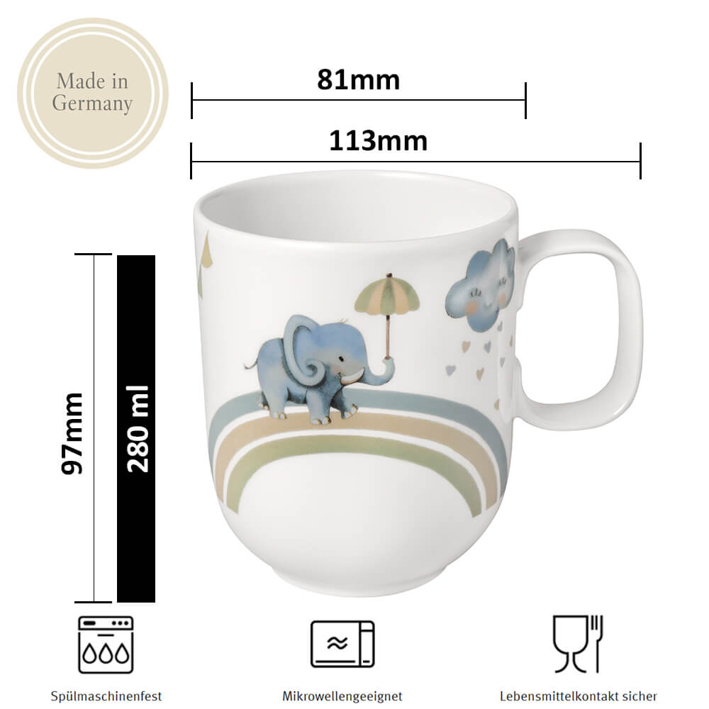 Villeroy & Boch Kinderbecher Boho Kids Walk like an Elephant 280ml. Detailbild.