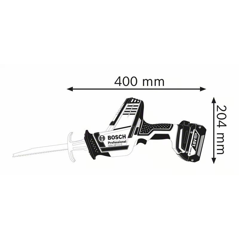 Bosch Akku Säbelsäge GSA 18 V-LI C Professional in L-Boxx Koffer und Zubehör