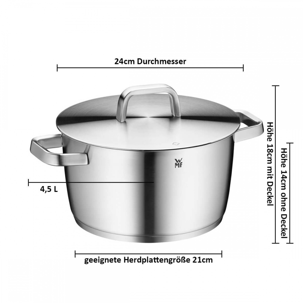 WMF Fleischtopf Iconic mit Deckel. Auswahl 24cm. Detail.