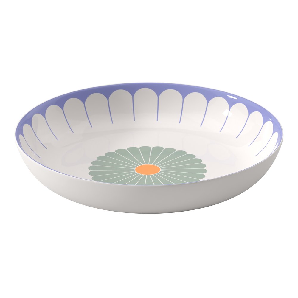 Villeroy & Boch Fleur Couleur Servierschüssel 38cm, Hauptansicht. Zeigt das komplette farbenfrohe Design.