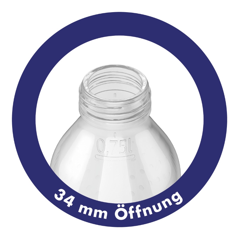 Emil die Flasche 750ml Weithals mit Isolierung und Motivbeutel. Öffnung.