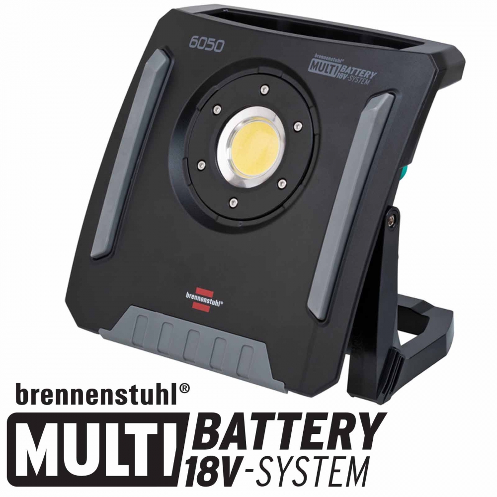 Brennenstuhl Multi Battery LED Hybrid Baustrahler 6050 MH 18Volt Multi-System