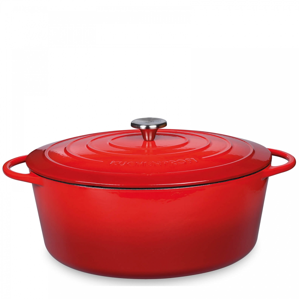 Küchenprofi Bratentopf Gusseisen Emaille oval | Classic Red