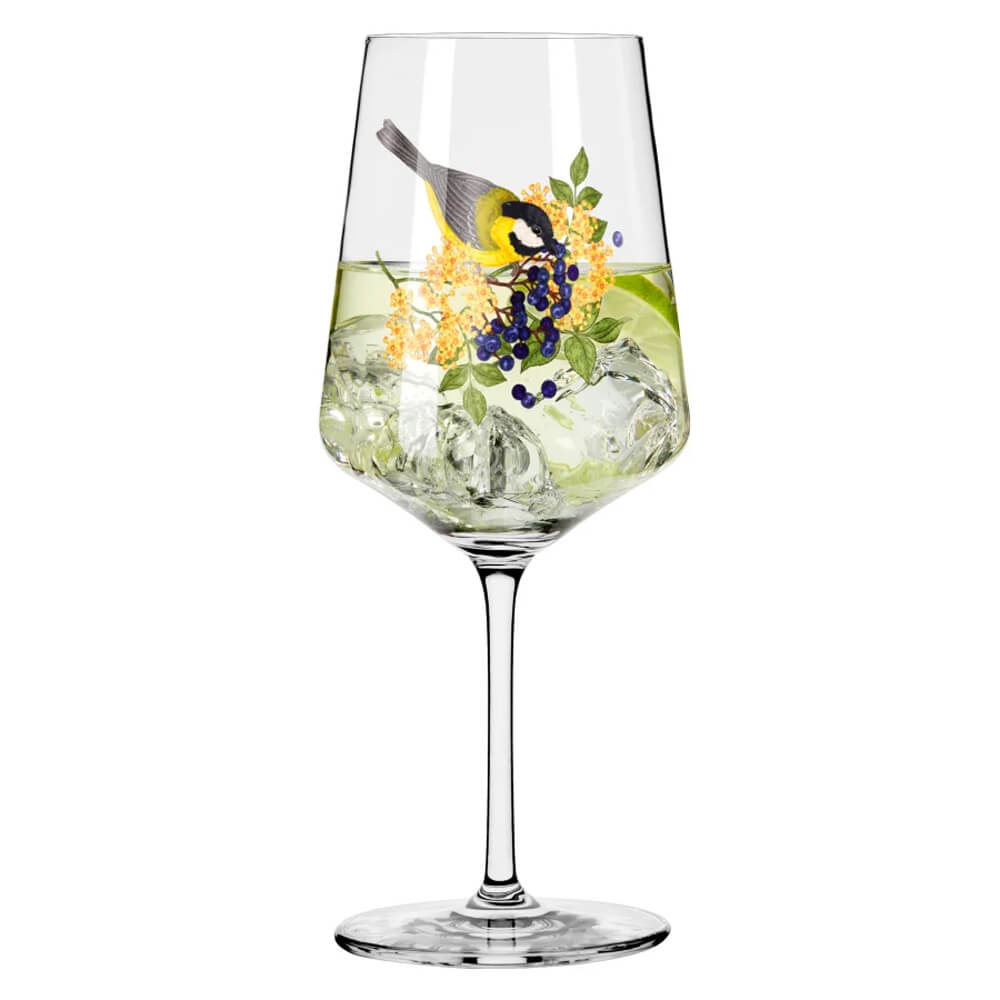 Leeres Ritzenhoff Aperitifglas mit filigranem Motiv aus der Serie Sommersonett 15