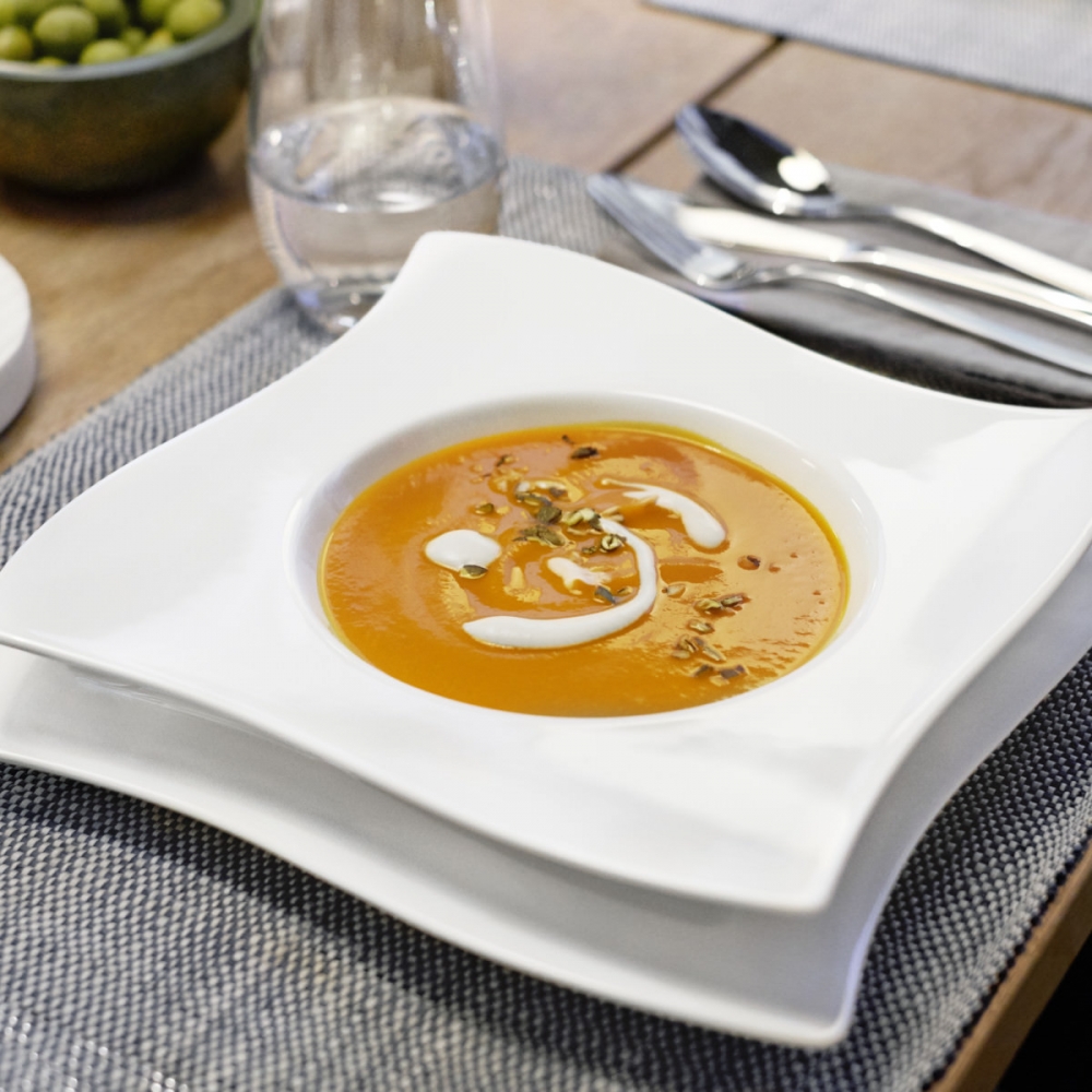 Villeroy und Boch 24cm Suppenteller NewWave aus Premium Porzellan. Stimmungsbild.