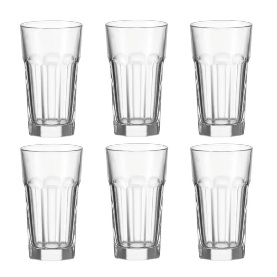 Leonardo 6er Set Glas 340ml Longdrink Becher Rock Saftglas Wasserglas