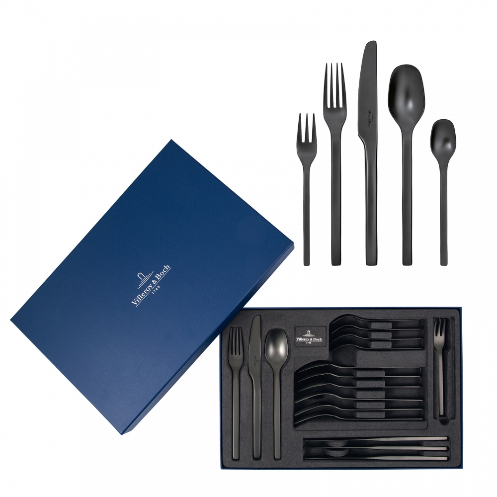 Villeroy & Boch 20-teiliges Tafelbesteck Manufacture Rock für 4 Personen Schwarz