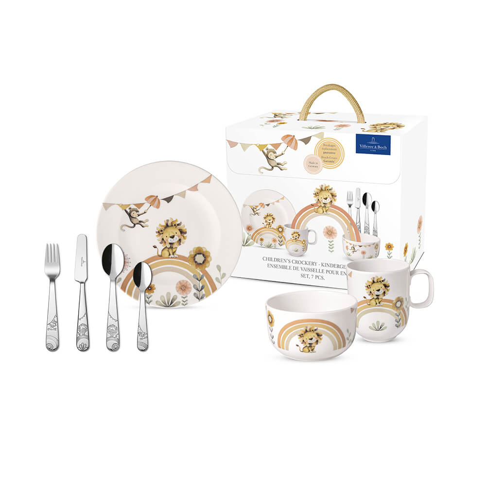 Villeroy & Boch Kindergeschirr Boho Kids Roar like a Lion 7-teilig. Hauptbild.