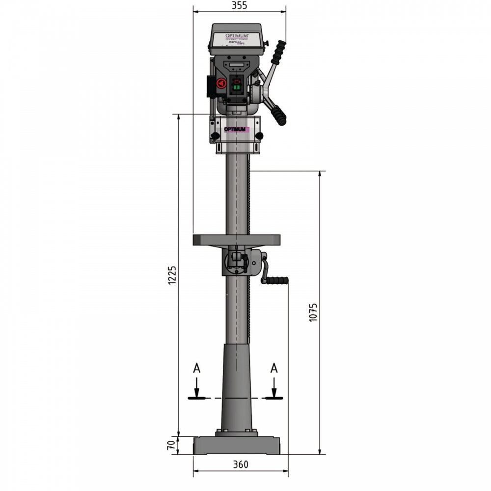 Optimum OPTIdrill Tischbohrmaschine D 26 Pro-Set 3003020 zeichnung