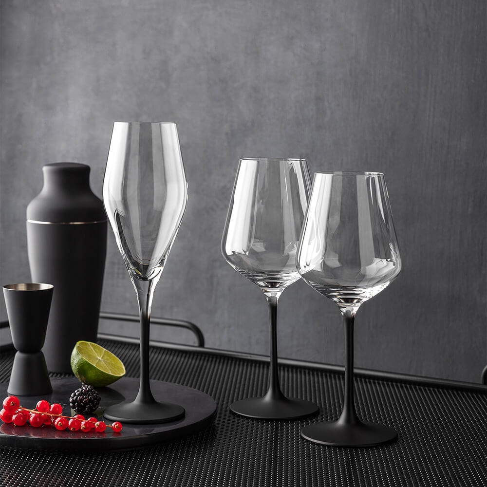 Villeroy & Boch 4er Set 380ml Weißweinkelch Manufacture Rock Kristallglas Weißweinglas