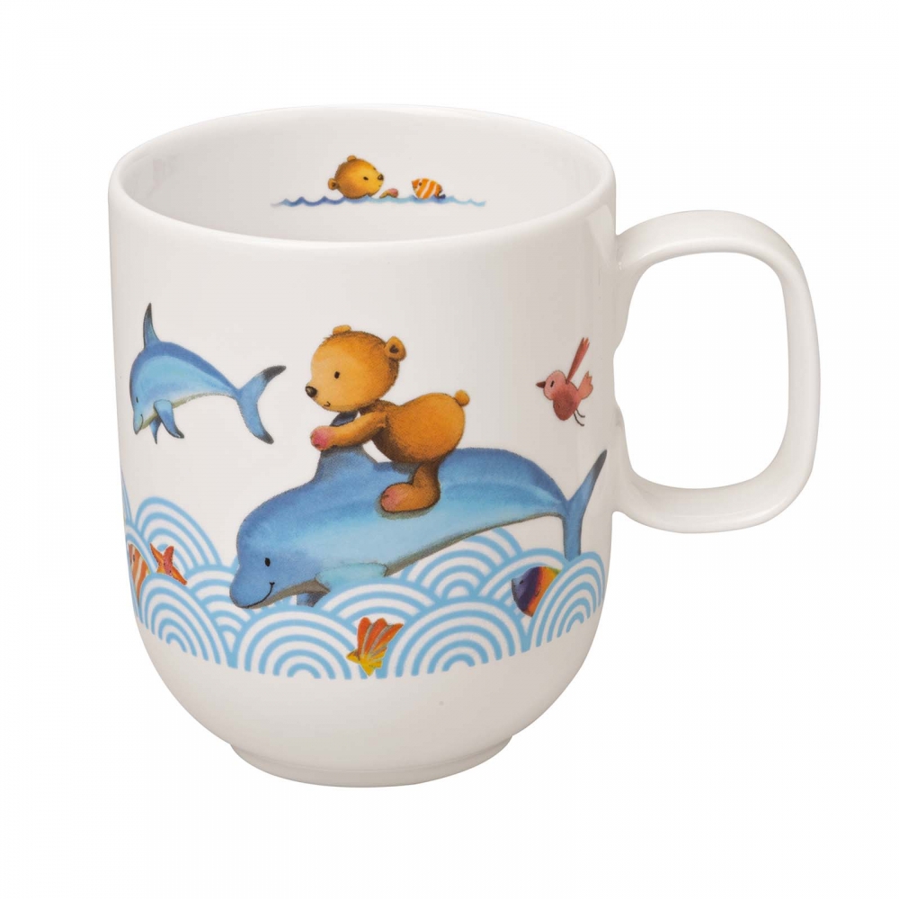 Villeroy und Boch 340ml Becher mit Henkel Happy as a Bear Porzellan. Produktbild.