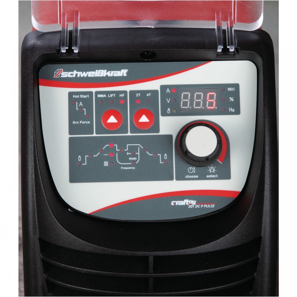 Schweißkraft CRAFT-TIG 201 DC P Pulse WIG-Schweißgerät 1074201. Einstellung