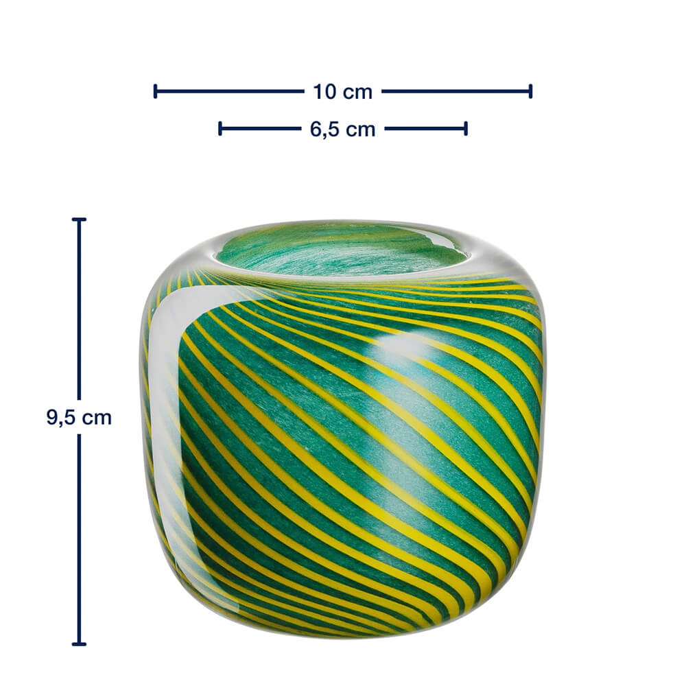 Leonardo Vase 10cm grün FILO COLORI. Detailbild.