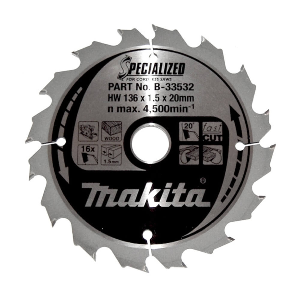 Makita HM-Sägeblatt Specialized 136x20x16Z B-33532