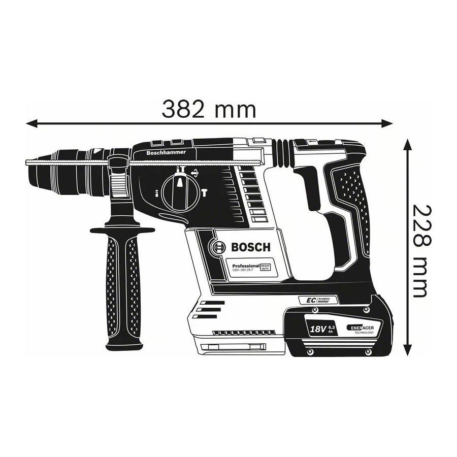 Bosch GBH 18V-26 F Akku-Bohrhammer Professional SDS plus in L-Boxx Koffer 