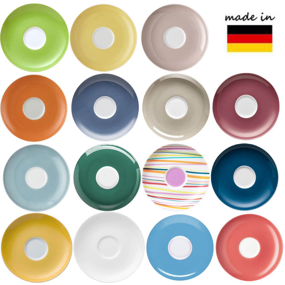 Draufsicht auf die Thomas Sunny Day Auswahl Espresso/Mokka-Untertasse, die als Hauptbild alle verfügbaren Farben zeigt.