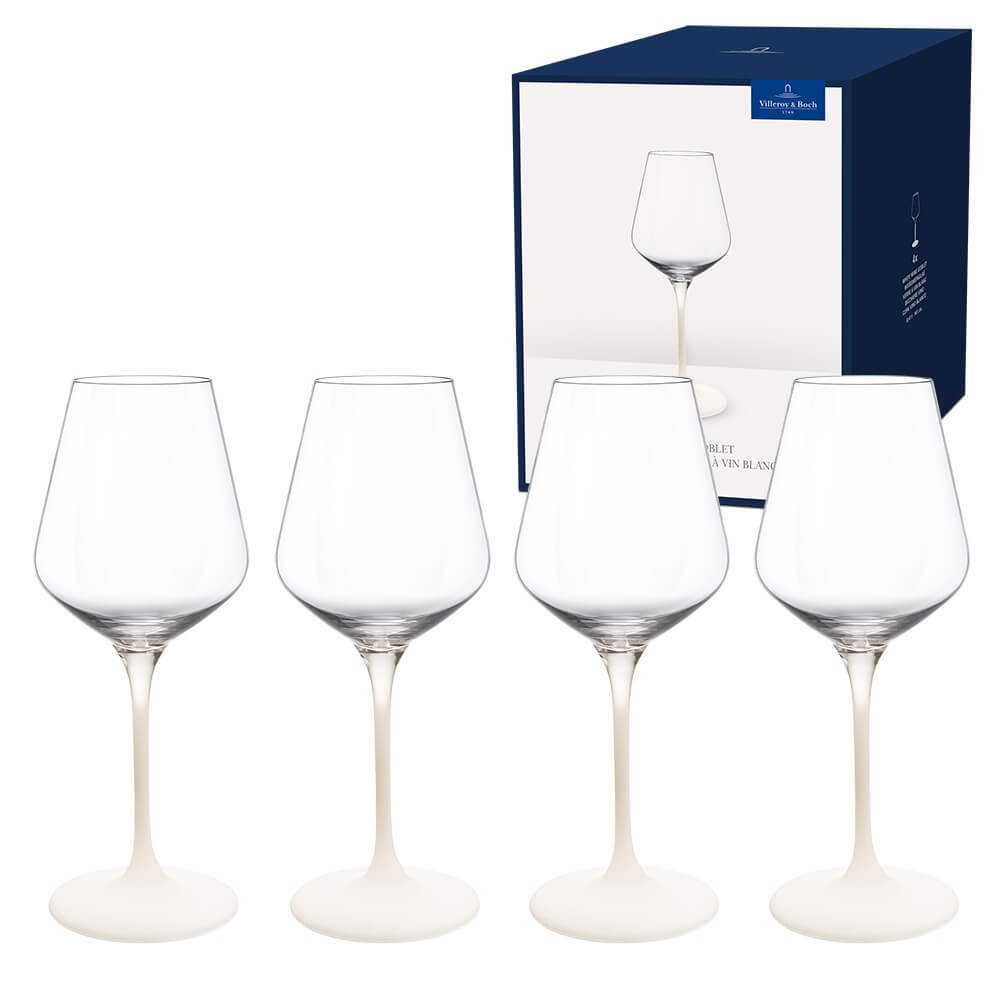 Villeroy & Boch Weissweinglas Manufacture Rock blanc 4-teilig. Hauptbild.