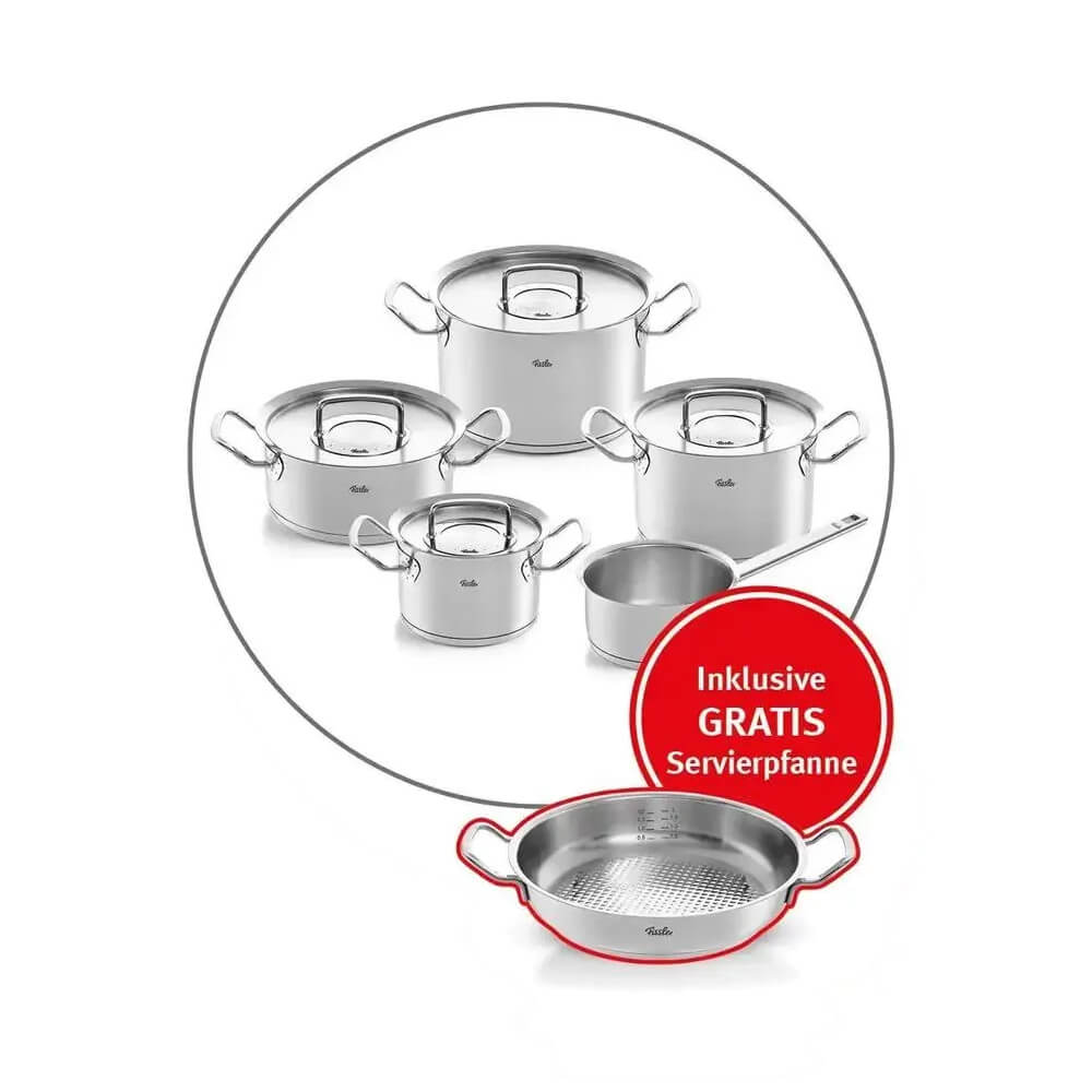 Fissler Topfset 5-teilige mit Gratis Servierpfanne Original-Profi Collection