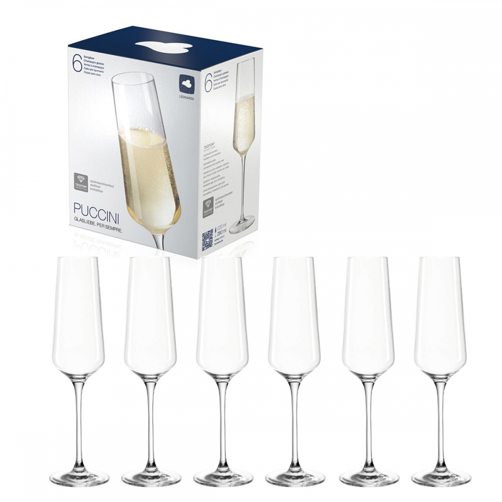 Leonardo Sektglas Puccini 280ml Teqton 6er Sparset. Hauptbild.