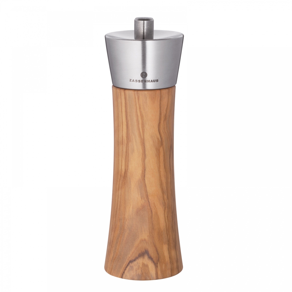 Zassenhaus 18cm Salzmühle Augsburg Olivenholz Edelstahl 