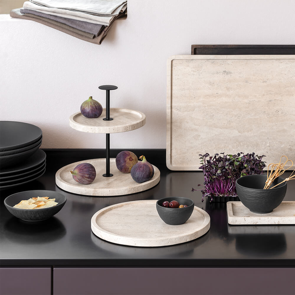 Villeroy & Boch Etagere Manufacture Travertine. Weiteres Stimmungsbild.