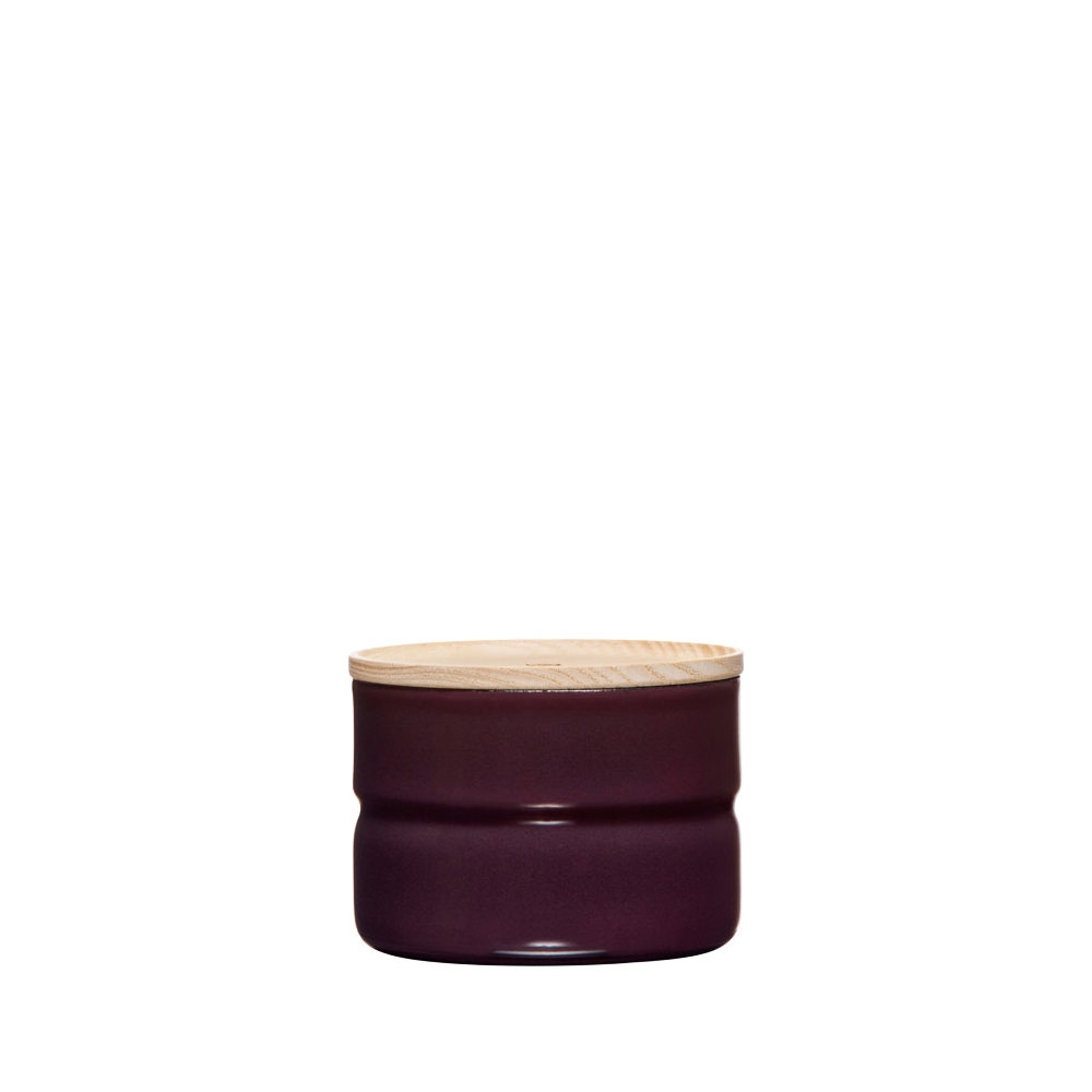 Riess 8x6cm 230ml Vorratsdose Emaille mit Holzdeckel dark aubergine 2171-201 Aufbewahrung